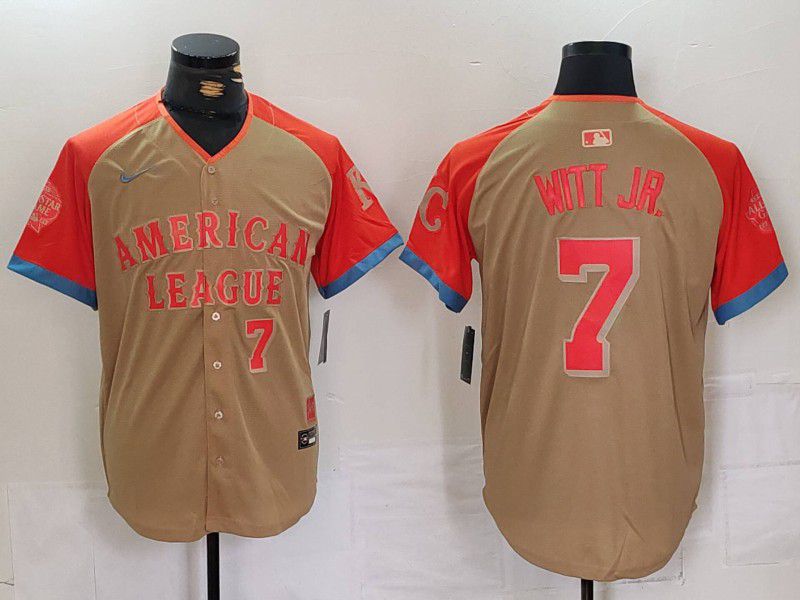 Men Kansas City Royals #7 Witt jr Orange All star 2024 Nike MLB Jersey style 5